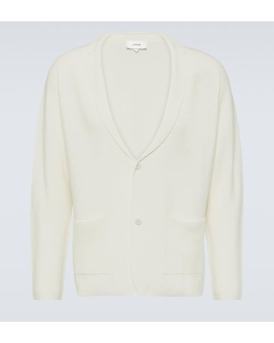 Lardini Wool, Silk, And Cashmere Cardigan - White