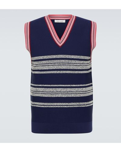 Wales Bonner Shade Striped Sweater Vest - Blue