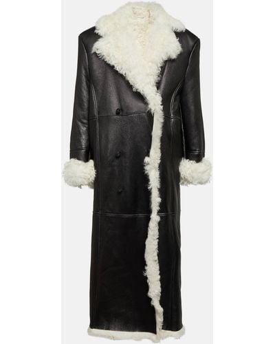 Magda Butrym Shearling-lined Leather Coat - Black