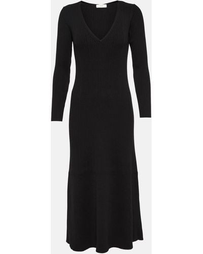 Co. Ribbed-knit Midi Dress - Black
