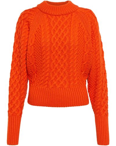 Emilia Wickstead Emory Cable-knit Wool Sweater - Orange
