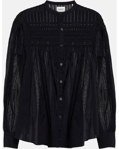 Isabel Marant Plalia Oversized Cotton Blouse - Black