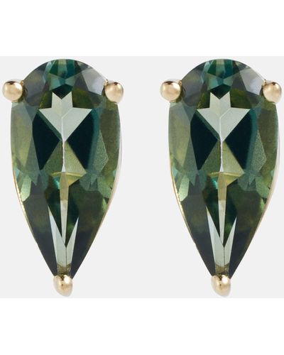 Suzanne Kalan Ayda 14kt Gold Stud Earrings With Topaz - Green