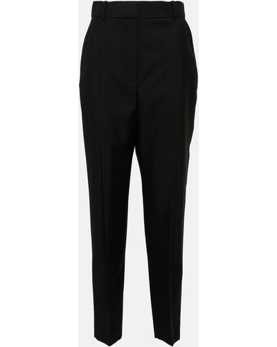 Alexander McQueen Wool Tuxedo Pants - Black