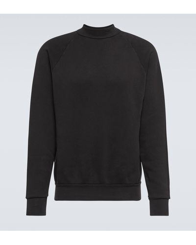 Les Tien Cotton Jersey Mockneck Sweatshirt - Black