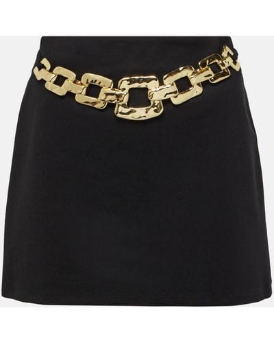 STAUD Ursula Chain-belted Cady Miniskirt - Black