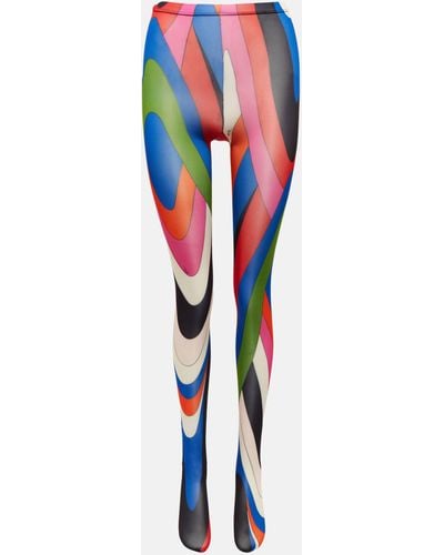 Emilio Pucci Printed Tights - Blue