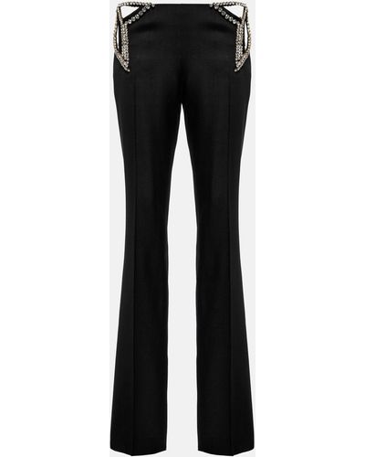 Stella McCartney Embellished Cut-out Low-rise Pants - Black