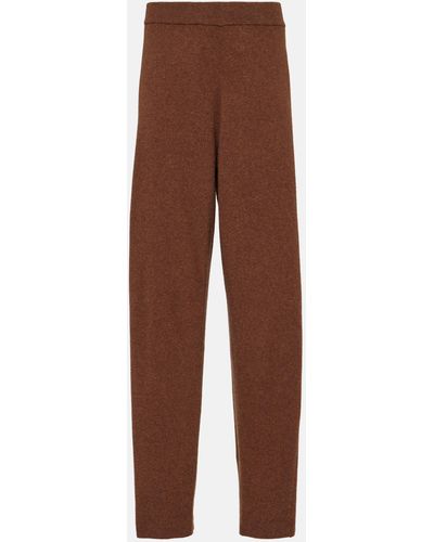 Lemaire High-rise Straight Wool Pants - Brown