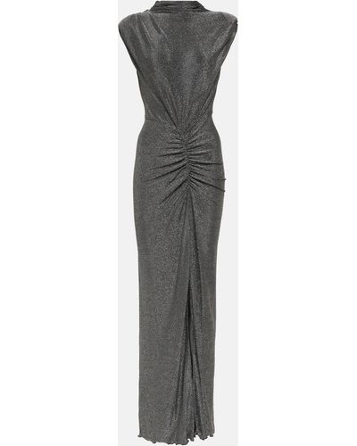 Diane von Furstenberg Apollo Metallic Jersey Maxi Dress - Grey