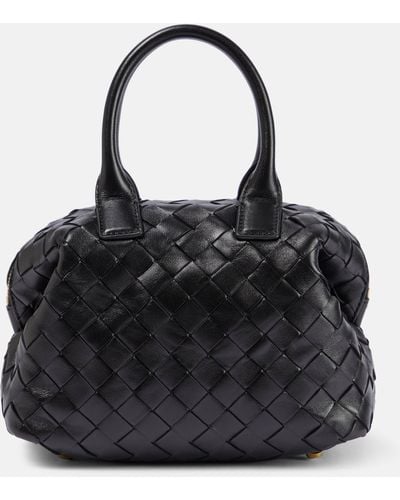 Bottega Veneta Bauletto Mini Leather Tote Bag - Black