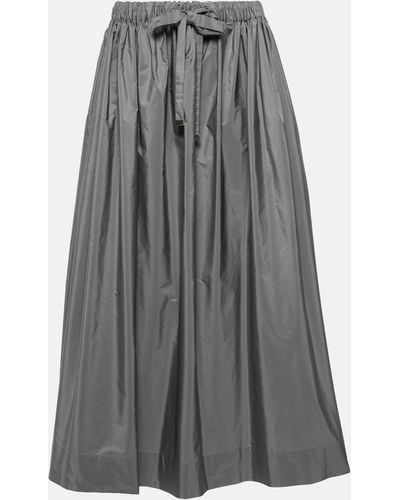 Max Mara Claire Taffeta Long Skirt - Grey