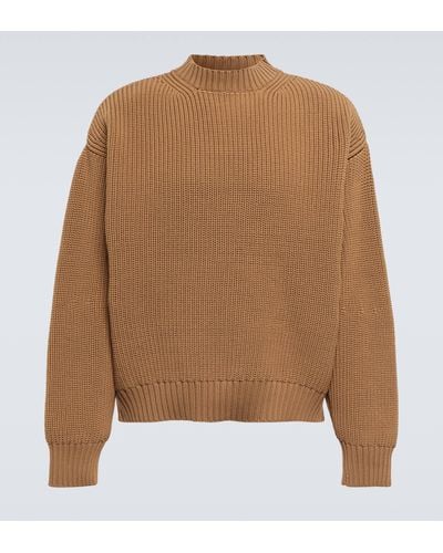 Sacai Ribbed-knit Sweater - Brown