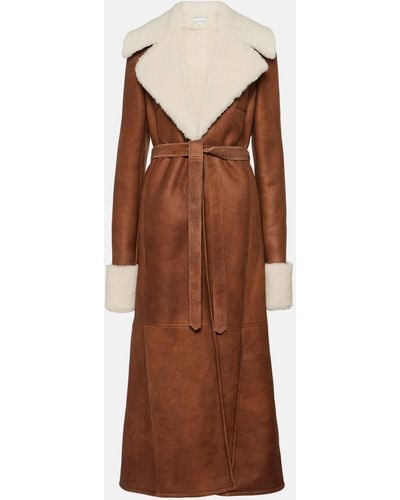 Magda Butrym Shearling-lined Leather Coat - Brown