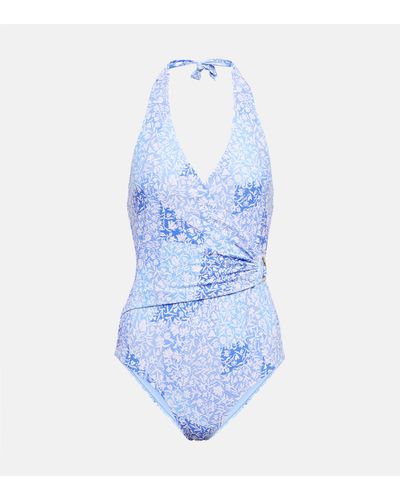 Heidi Klein Stella Maris Printed Swimsuit - Blue