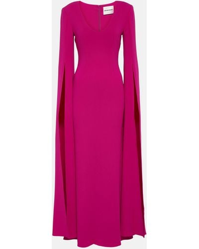 Roland Mouret Cape-sleeve Cady Gown - Pink