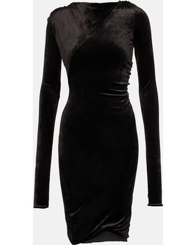 Rick Owens Lilies Velvet Jersey Minidress - Black