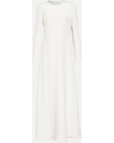 Loro Piana Flared Silk Gown - White
