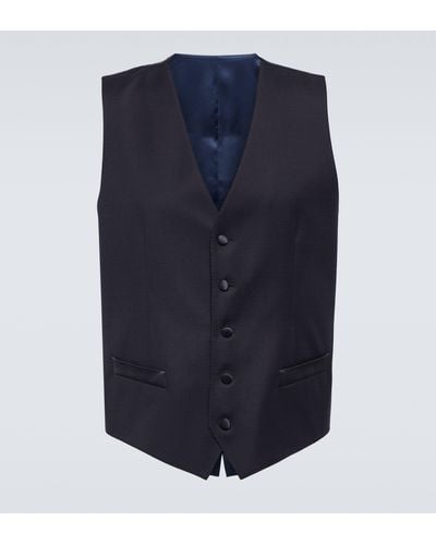 Dolce & Gabbana Wool And Silk-blend Vest - Blue