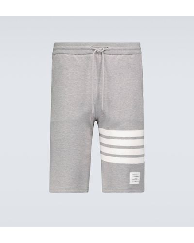 Thom Browne 4-bar Jersey Cotton Shorts - Grey