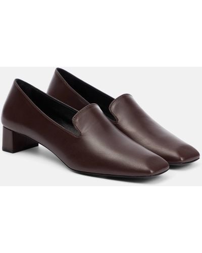 The Row Margaret Leather Loafers - Brown