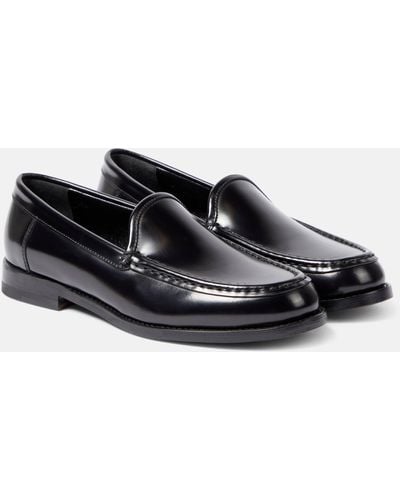Manolo Blahnik Dineguardo Leather Loafers - Black