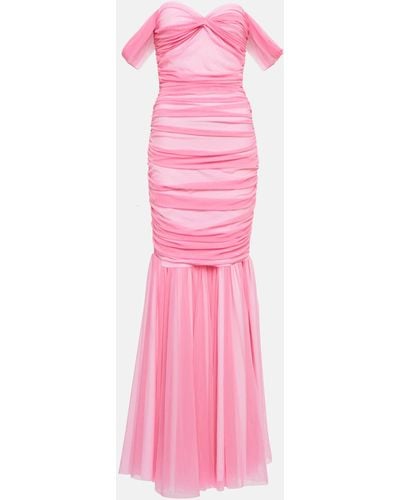 Norma Kamali Walter Off-shoulder Maxi Dress - Pink