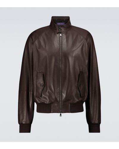 Ralph Lauren Purple Label Torrence Barracuda Leather Jacket - Brown