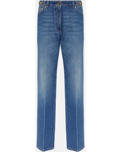 Versace High-rise Straight Jeans - Blue
