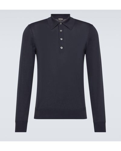 Tom Ford Wool Polo Sweater - Blue