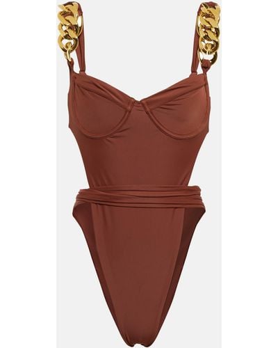 SAME Gold Chain Swimsuit - Red