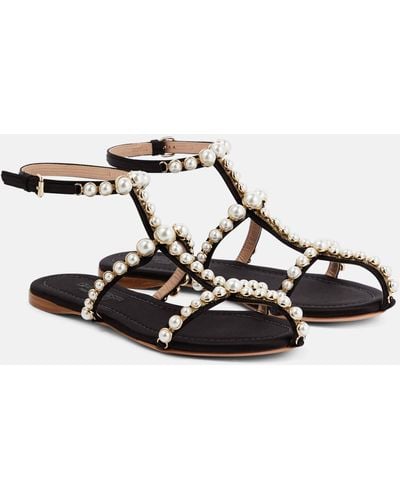 Giambattista Valli Maharani Faux Pearl-embellished Sandals - Black