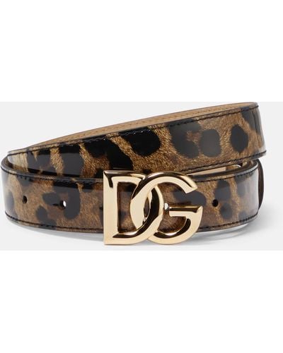 Dolce & Gabbana Dg Leopard-print Leather Belt - Multicolour