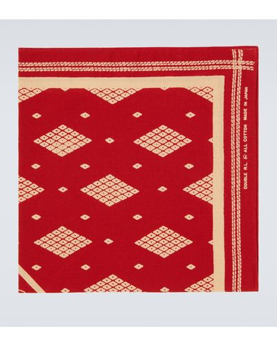 RRL Deco Printed Cotton Pocket Square - Red