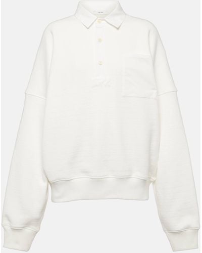 The Row Dende Cotton-blend Terry Polo Sweater - White
