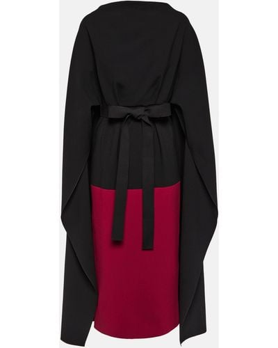 ROKSANDA Cape-detail Crepe Midi Dress - Multicolour
