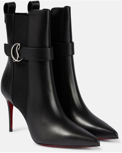 Christian Louboutin So Cl Chelsea 85 Leather Bootie - Black