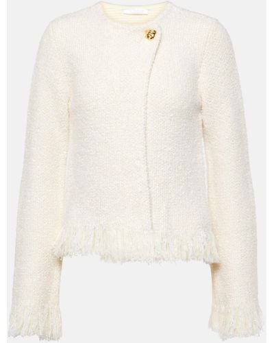 Chloé Wool, Silk, And Cashmere-blend Jacket - White