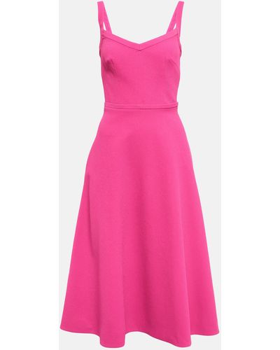 Emilia Wickstead Elvita Crepe Midi Dress - Pink