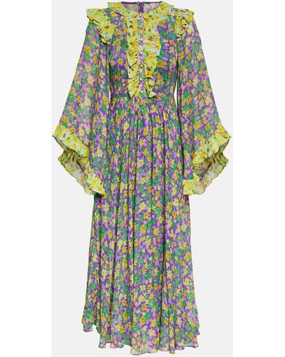 ALÉMAIS Dylan Floral Crepe Midi Dress - Multicolour