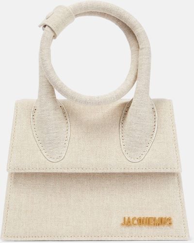 Jacquemus Le Chiquito Noeud Cotton Canvas Shoulder Bag - Natural