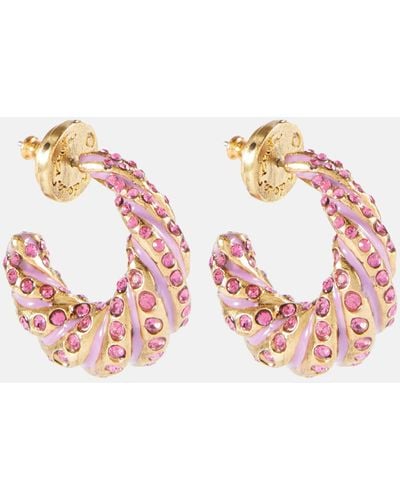 Oscar de la Renta Crystal Earrings - Pink