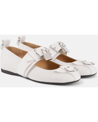JW Anderson Lock Leather Ballet Flats - White