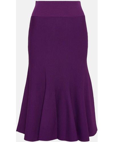 Stella McCartney Stretch Jersey Midi Skirt - Purple