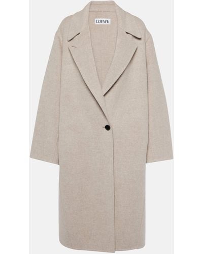 Loewe Wool And Cashmere-blend Coat - Natural
