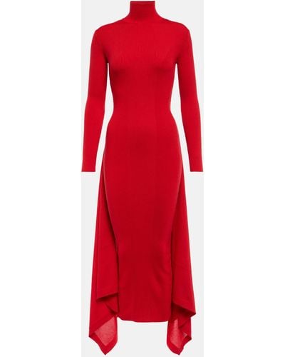 Alaïa Cashmere And Silk Midi Dress - Red