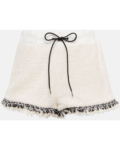 Sacai Drawstring Tweed Shorts - White