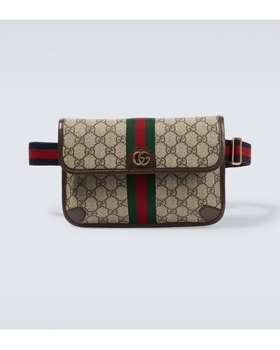 Gucci Small Gg Supreme Ophidia Belt Bag - Brown