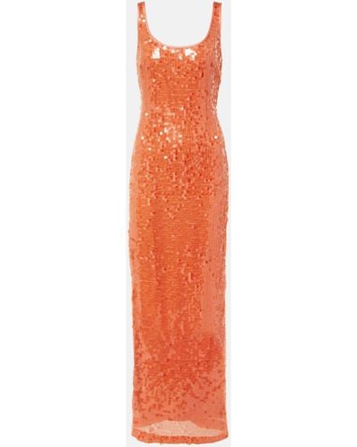 Jonathan Simkhai Bex Sequined Maxi Dress - Orange