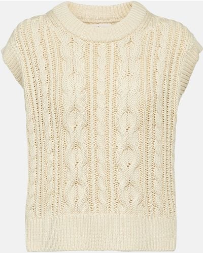 Velvet Hadden Cable-knit Sweater Vest - Natural